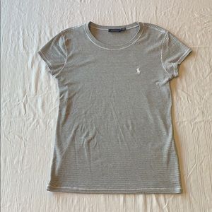 Gray and white striped tee